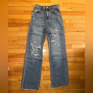 Zara High Rise Wide Leg Jeans